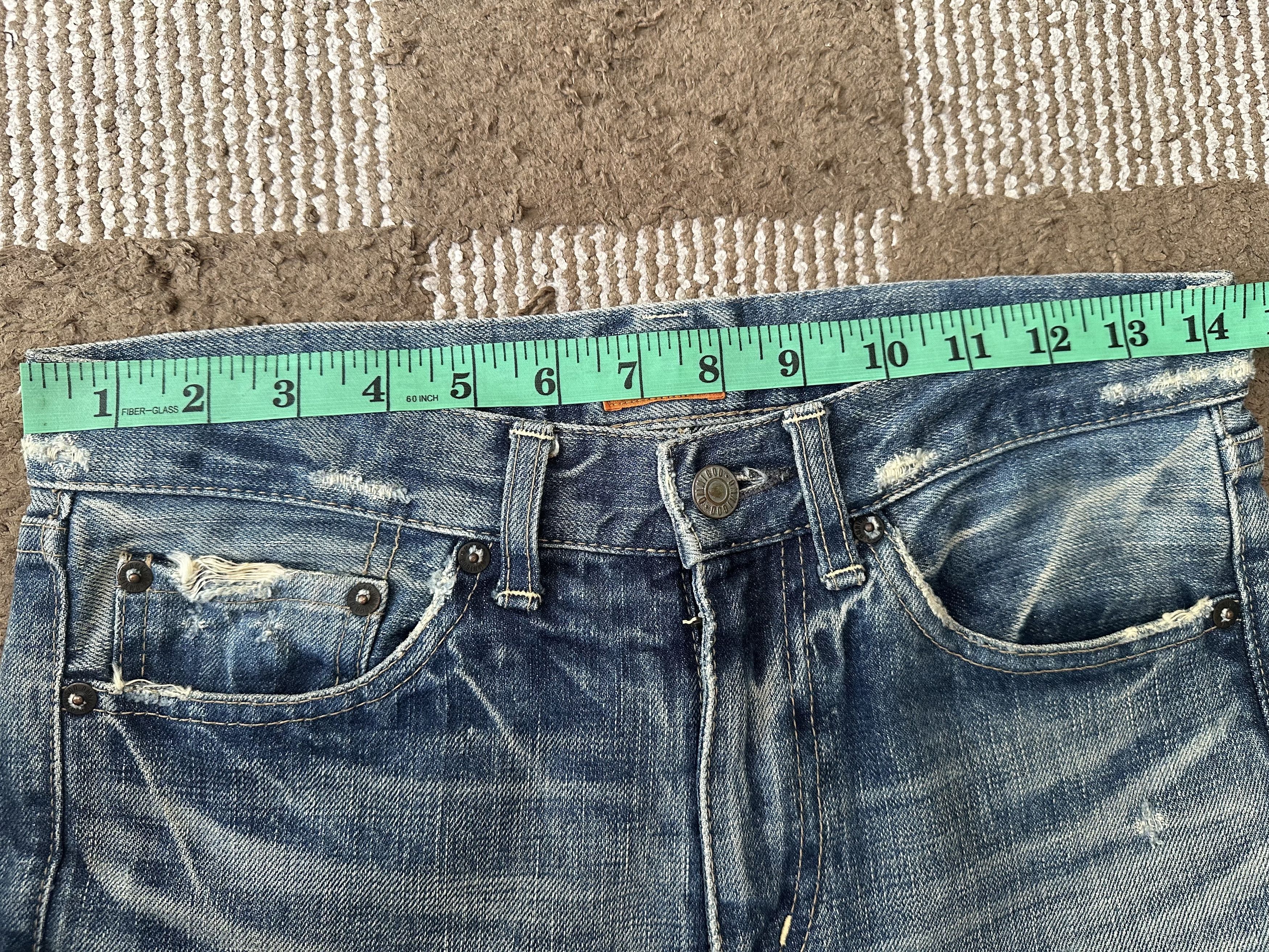 OMNIGOD Vtg Distressed Rips Boro Patchwork Omnigod Flare Denim Jeans Size US 29 - 25 Thumbnail