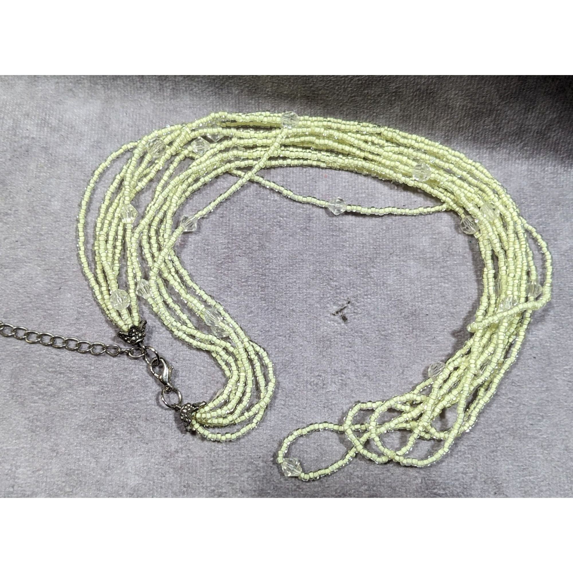 Other Pastel Yellow Multilayer Glass Beaded Necklace Size ONE SIZE - 4 Thumbnail
