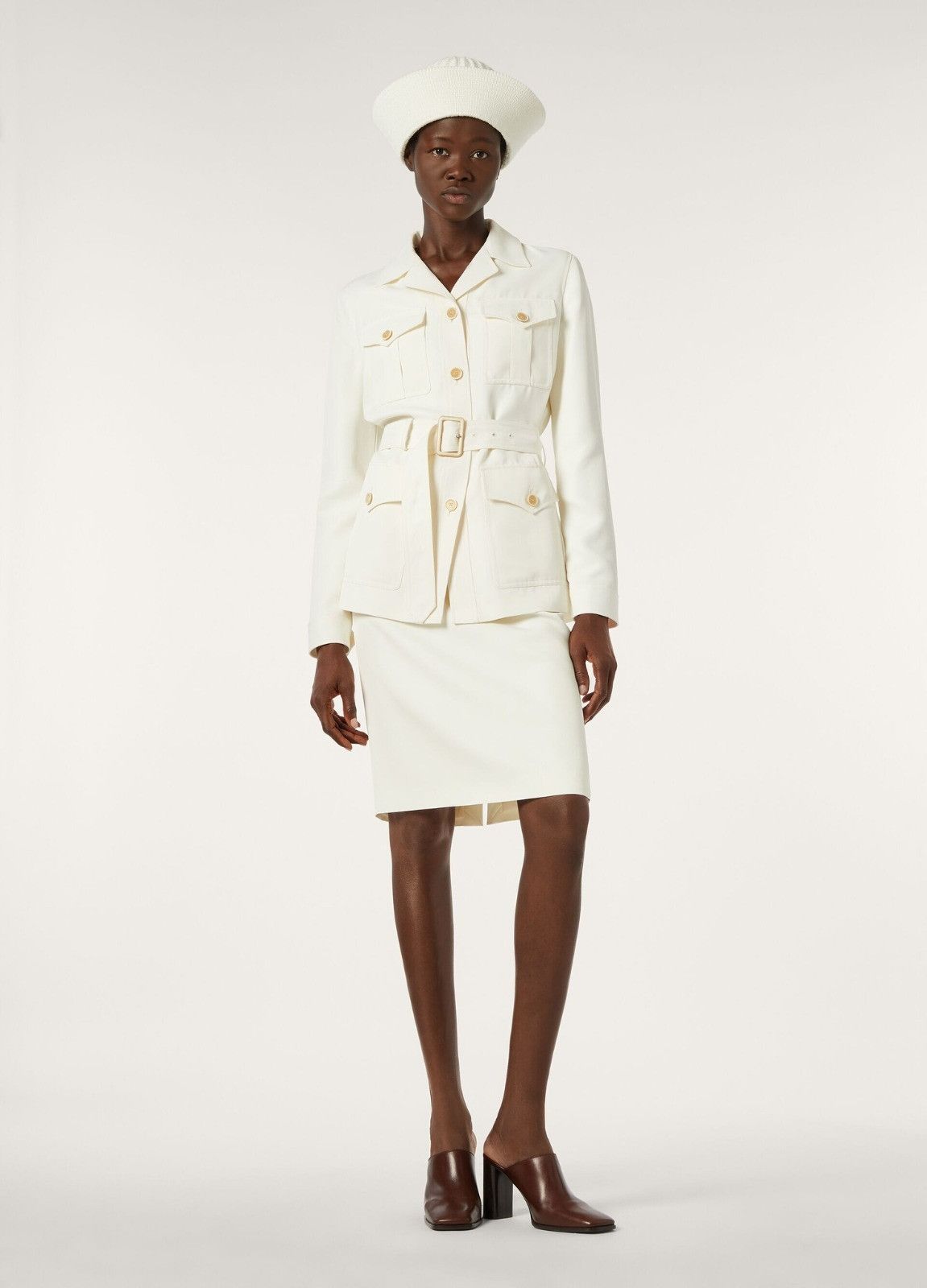 Loro Piana o1srvl11e0526 FAP2880 Emilia Midi Skirt in White Size 28" / US 6 / IT 42 - 6 Thumbnail