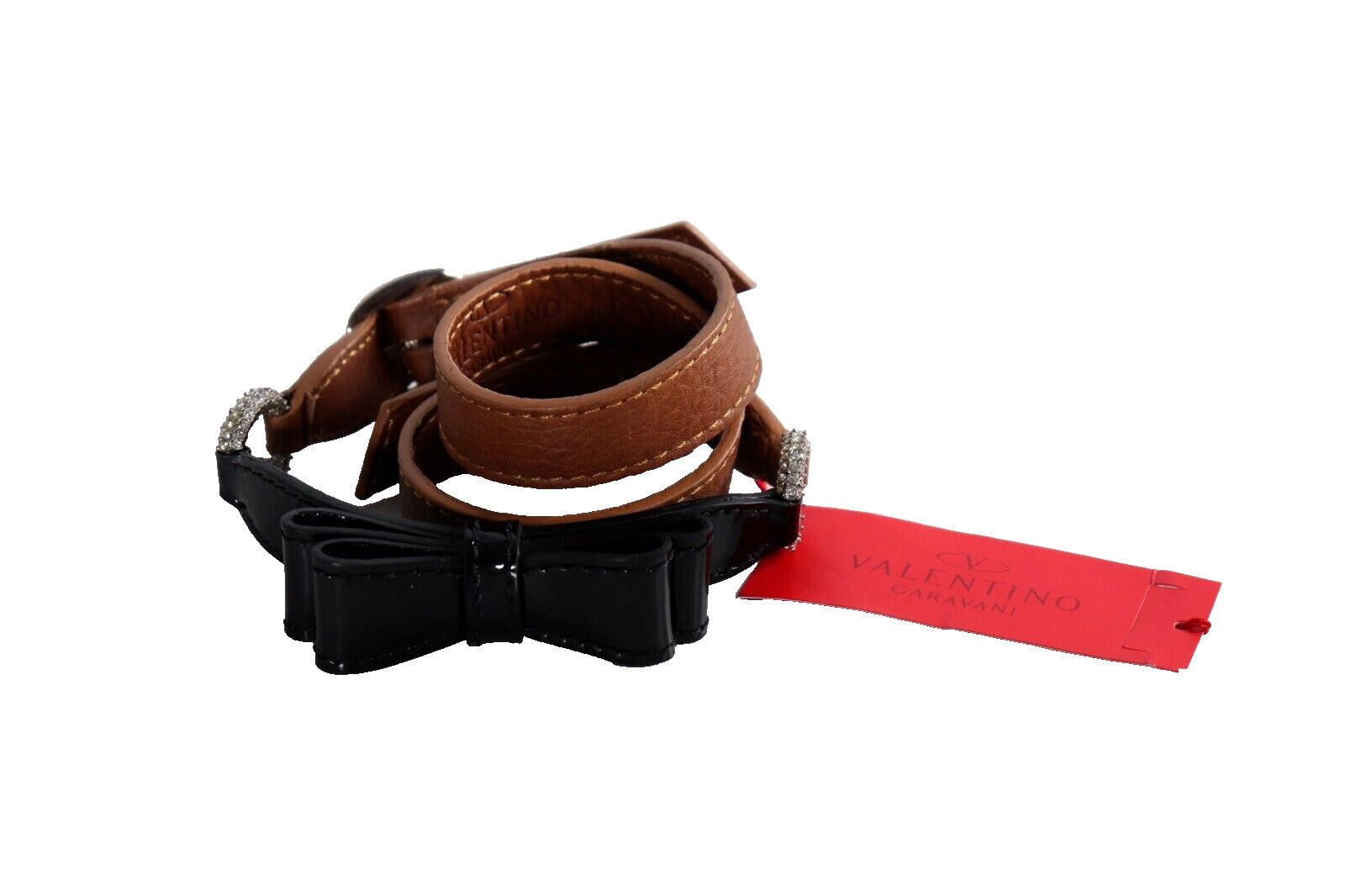 Valentino Valentino Size 32" Brown Black Belt Patent Bow Leather NWT Size ONE SIZE - 10 Thumbnail