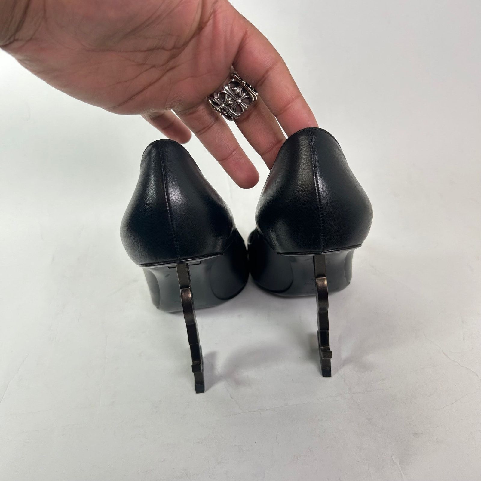 Saint Laurent Paris Saint Laurent Black Leather Opyum 110 Pumps Size 39 Size US 9 / IT 39 - 3 Thumbnail