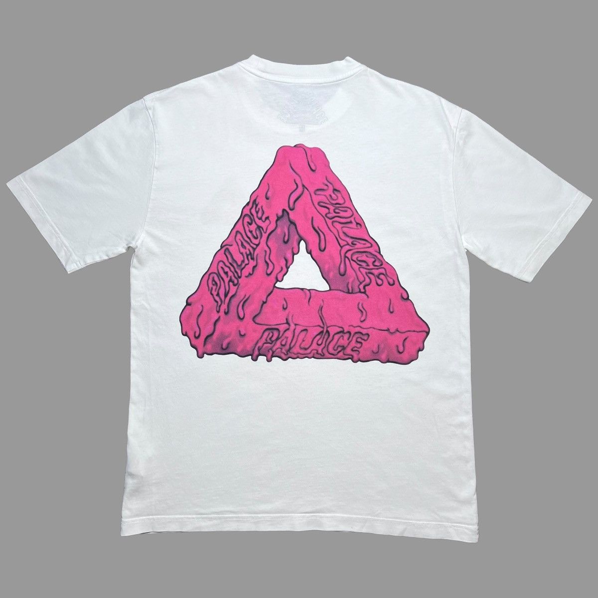 Palace Streetwear Supreme Palace Skateboards Tri Slime White Pink Triangle Logo Tee Grailed