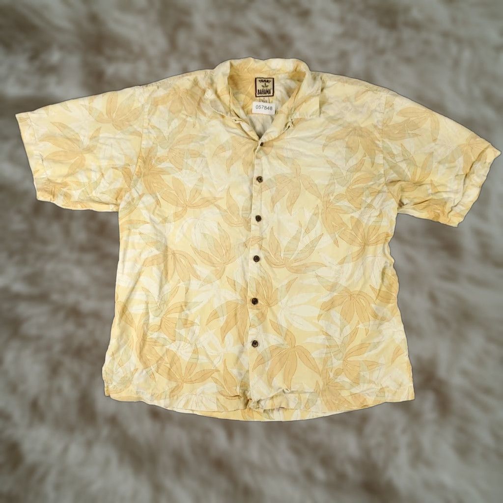 Tommy Bahama Tommy Bahama Hawaiian Shirt Mens XL Yellow Silk Floral Button-Up Short Sleeve Size US XL / EU 56 / 4 - 1 Thumbnail