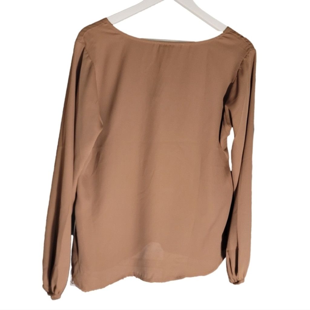 Other NWT Picle Long Sleeve Tan Blouse Size L / US 10 / IT 46 - 3 Thumbnail