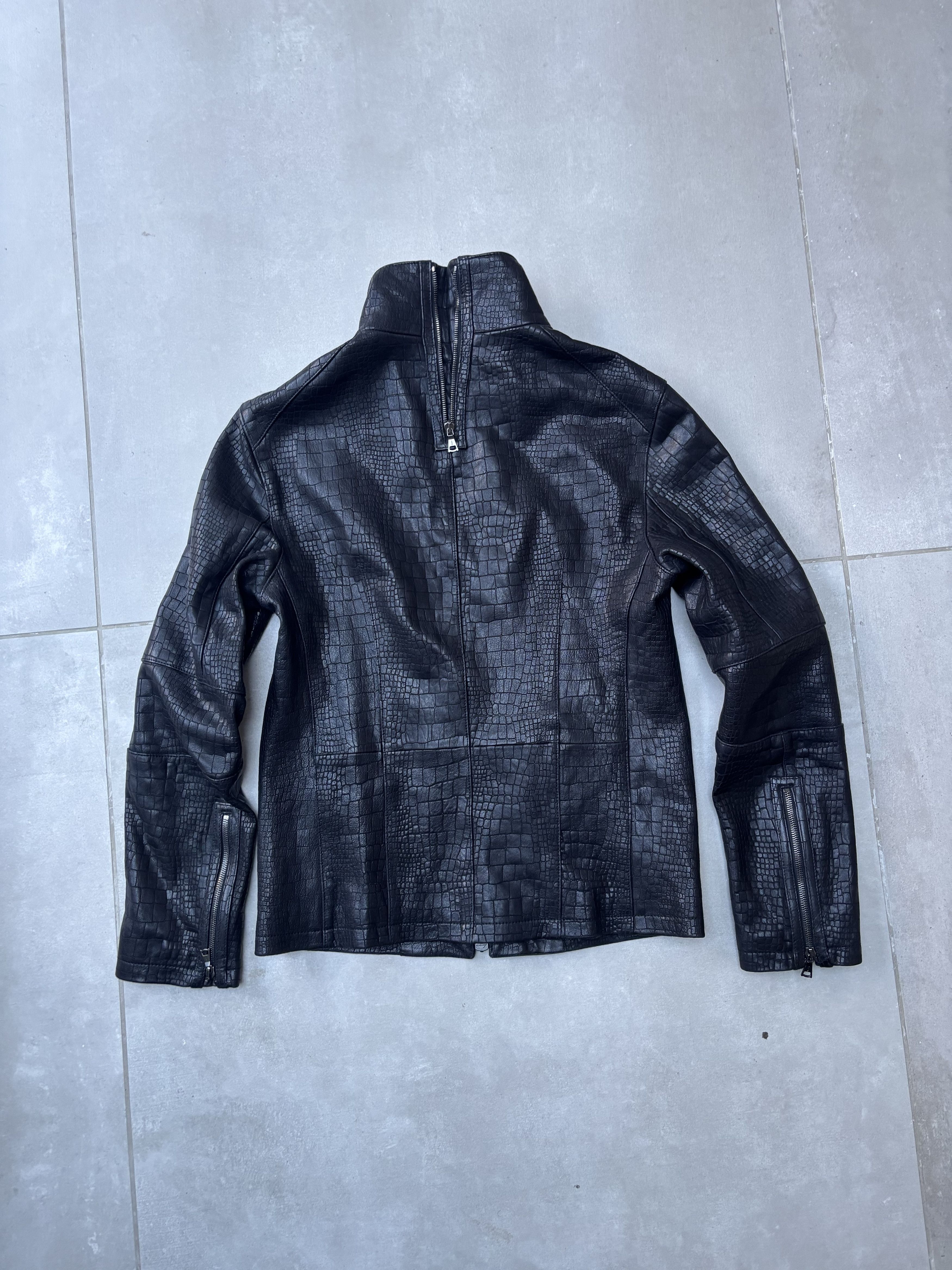 John Varvatos Runway Croc Leather Jacket no. 48/60 Size US M / EU 48-50 / 2 - 7 Thumbnail
