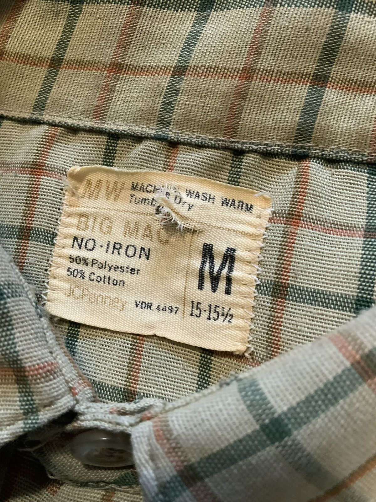 Vintage VTG 60s 70s JCPenney Big Mac 50/50 Plaid Button Work Shirt Size US M / EU 48-50 / 2 - 7 Thumbnail