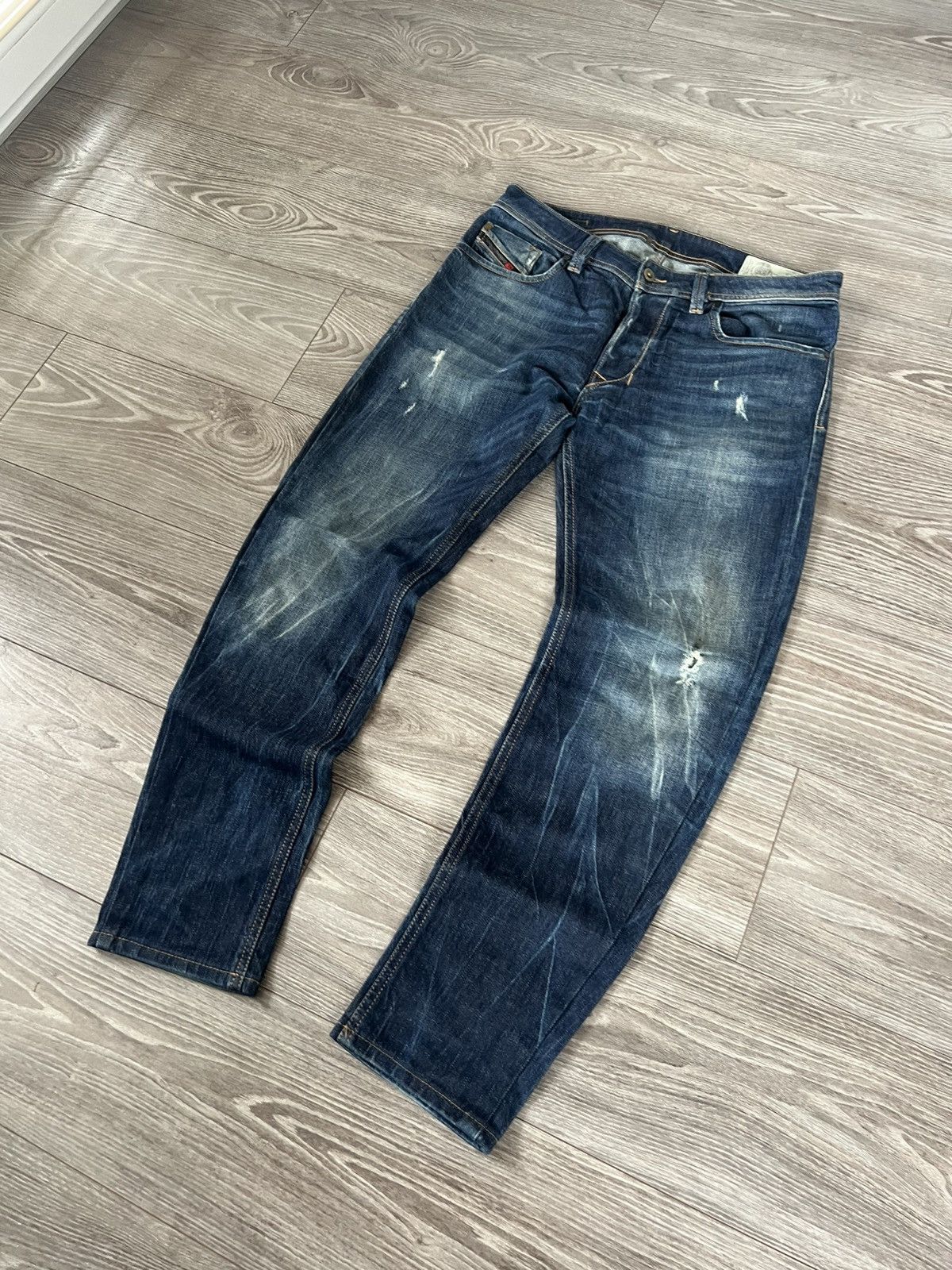 Diesel ‼️Vintage Diesel Industry Distressed Denim Selvage Jeans‼️ Size US 33 - 4 Thumbnail