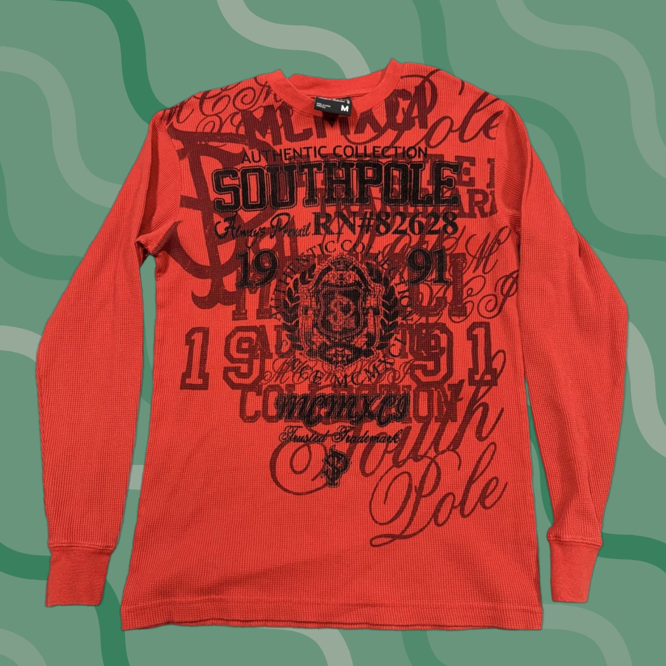Southpole Southpole Shirt Mens Medium Red Thermal Y2K Grunge Skater Goth Size US M / EU 48-50 / 2 - 1 Thumbnail