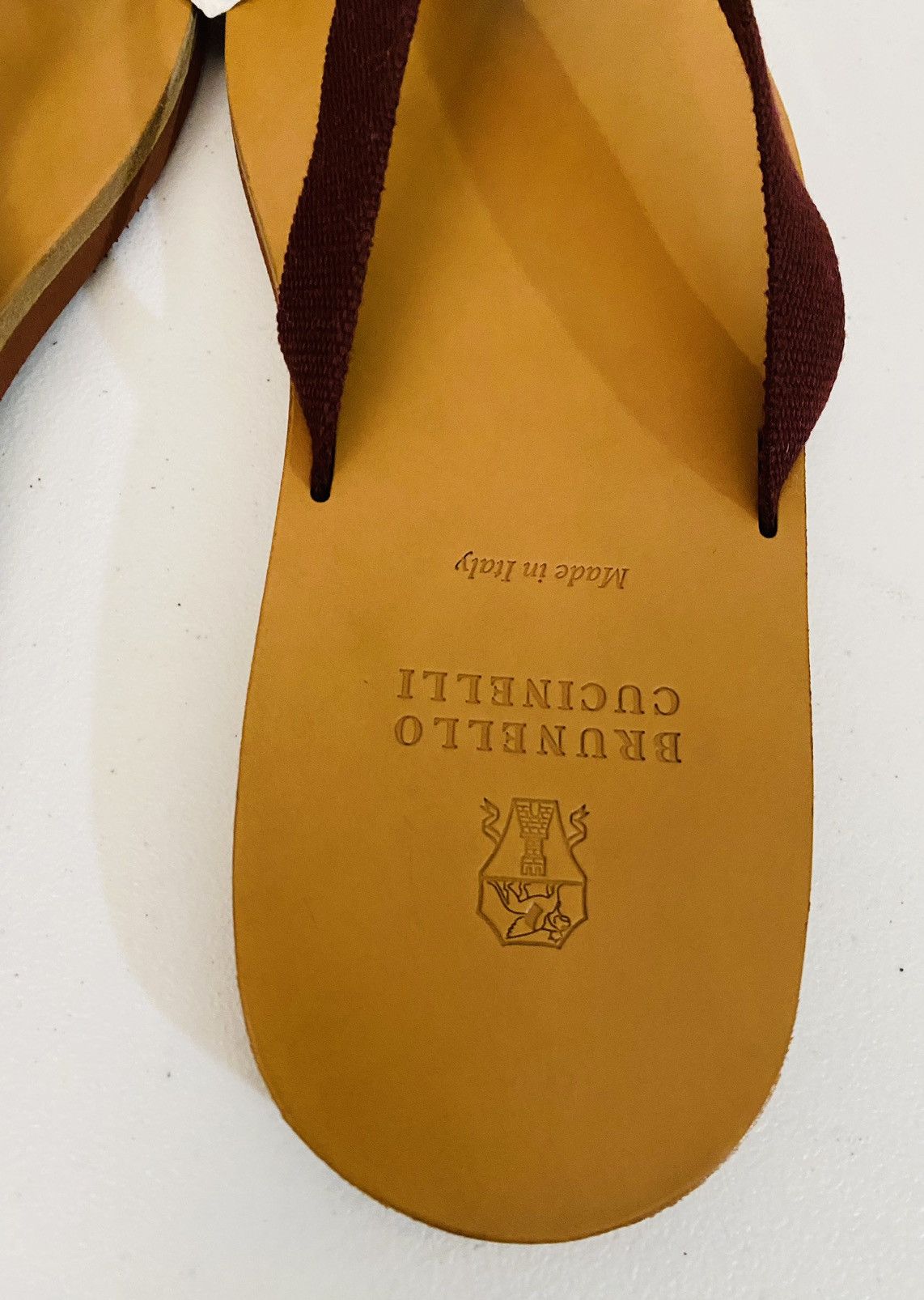 Brunello Cucinelli Brunello Cucinelli 🇮🇹 Dk Red Kanvas Resort Pool Sandal 39 New Size US 9 / IT 39 - 2 Thumbnail