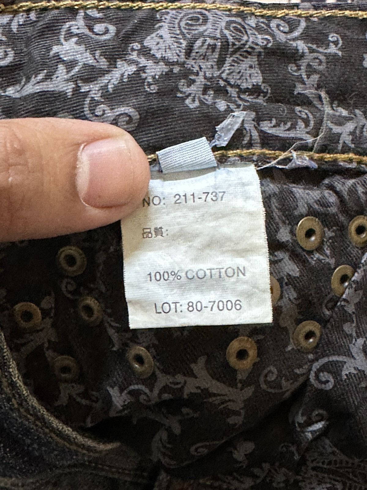 Drake Vintage Twenty Works Strap Leather Snake Studded Denim Size US 36 / EU 52 - 11 Thumbnail