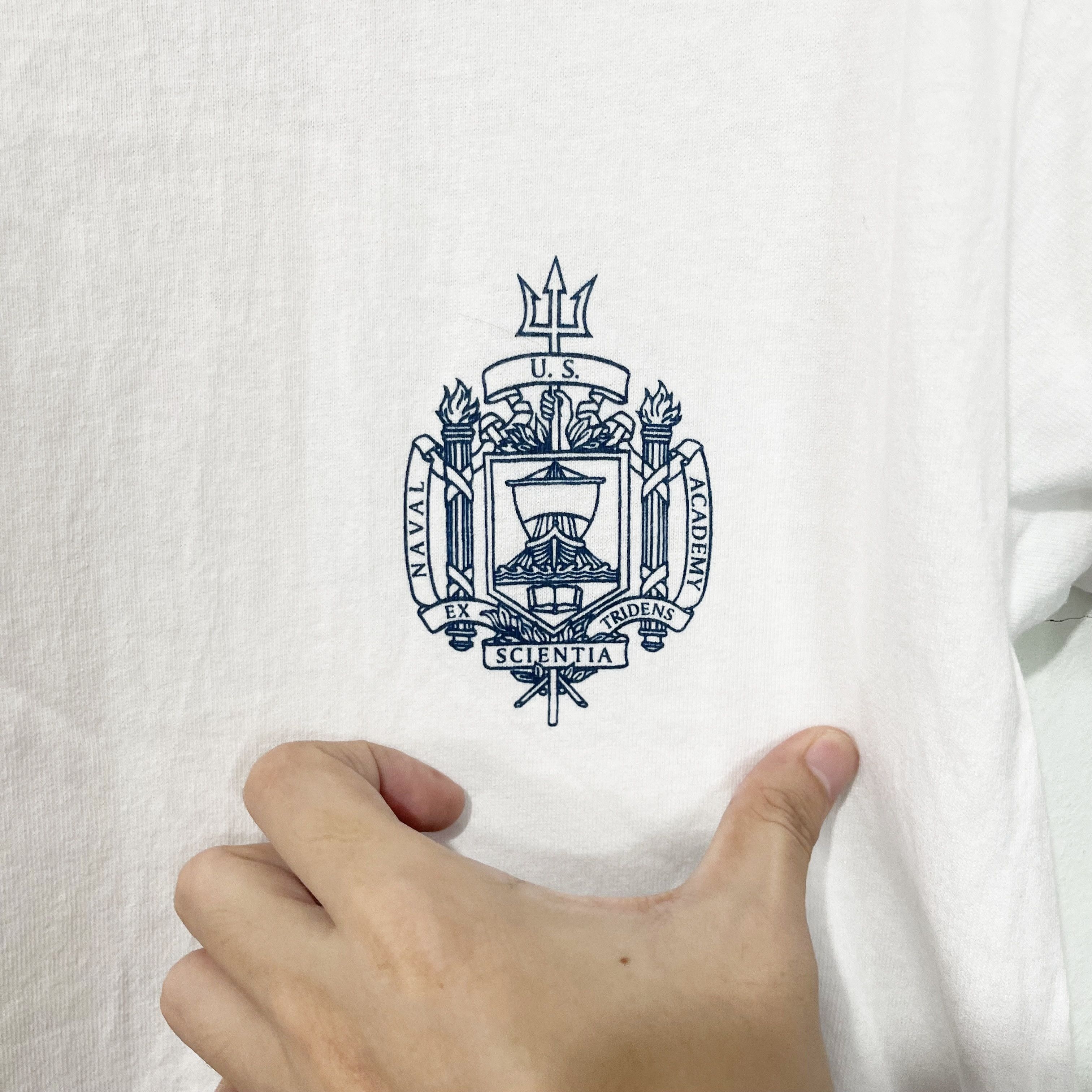 Vintage Vintage 90s US Naval Academy Ringer T-Shirt Size US S / EU 44-46 / 1 - 2 Thumbnail
