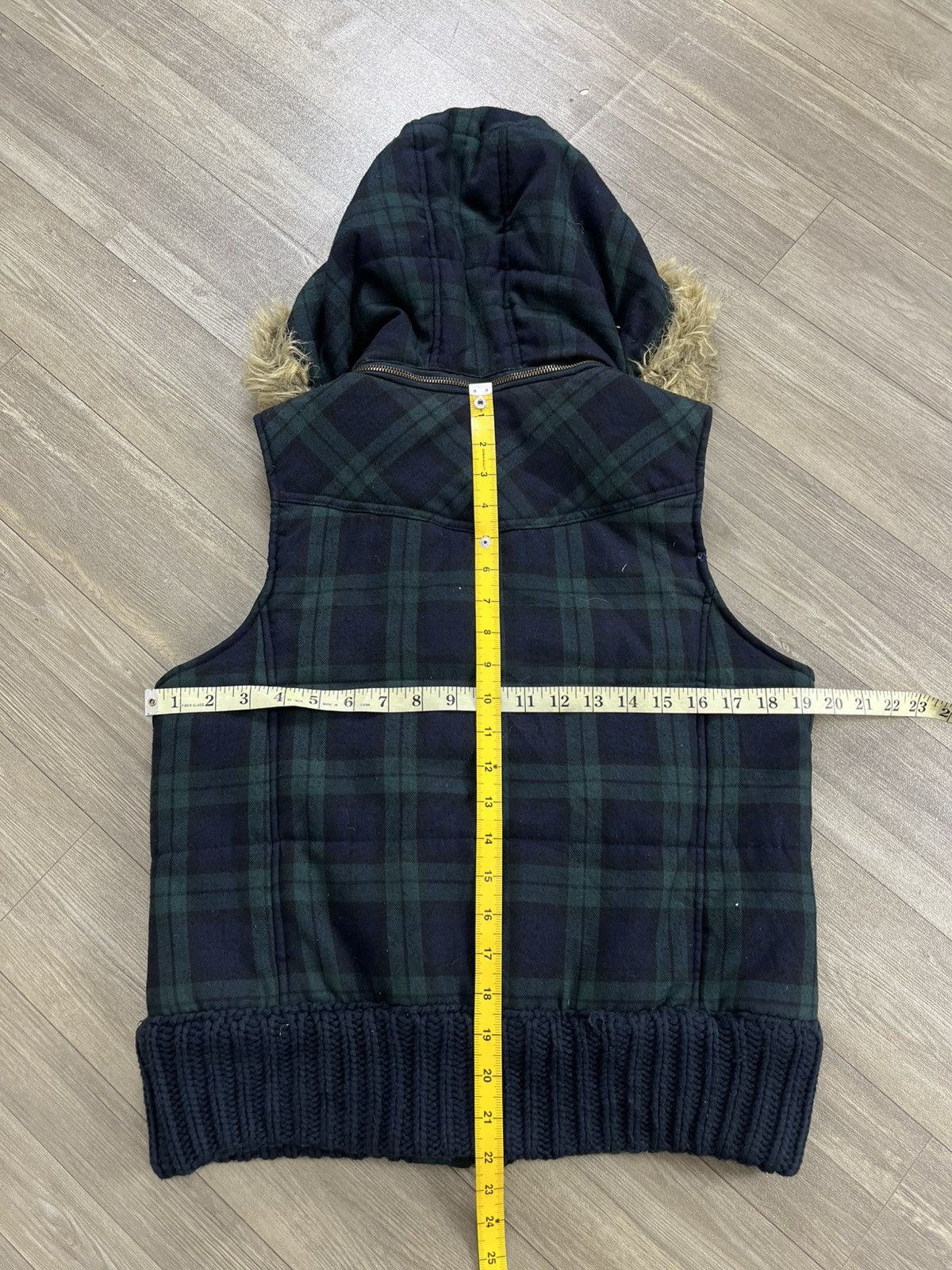 Japanese Brand 2000s Hysteric Glamour Goa Style Plaid Down Jacket Fur Vest Size US M / EU 48-50 / 2 - 12 Thumbnail