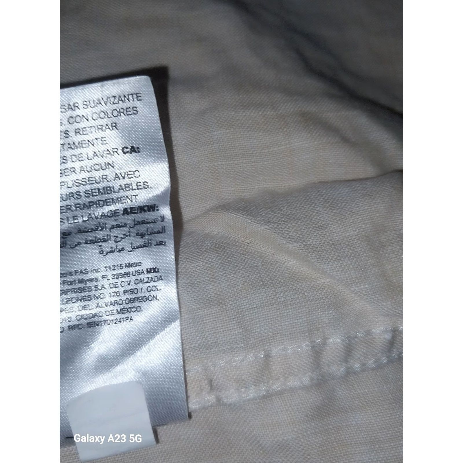Vintage Chico's Womens Medium Button-Down Linen Shirt Beige Size M / US 6-8 / IT 42-44 - 5 Thumbnail
