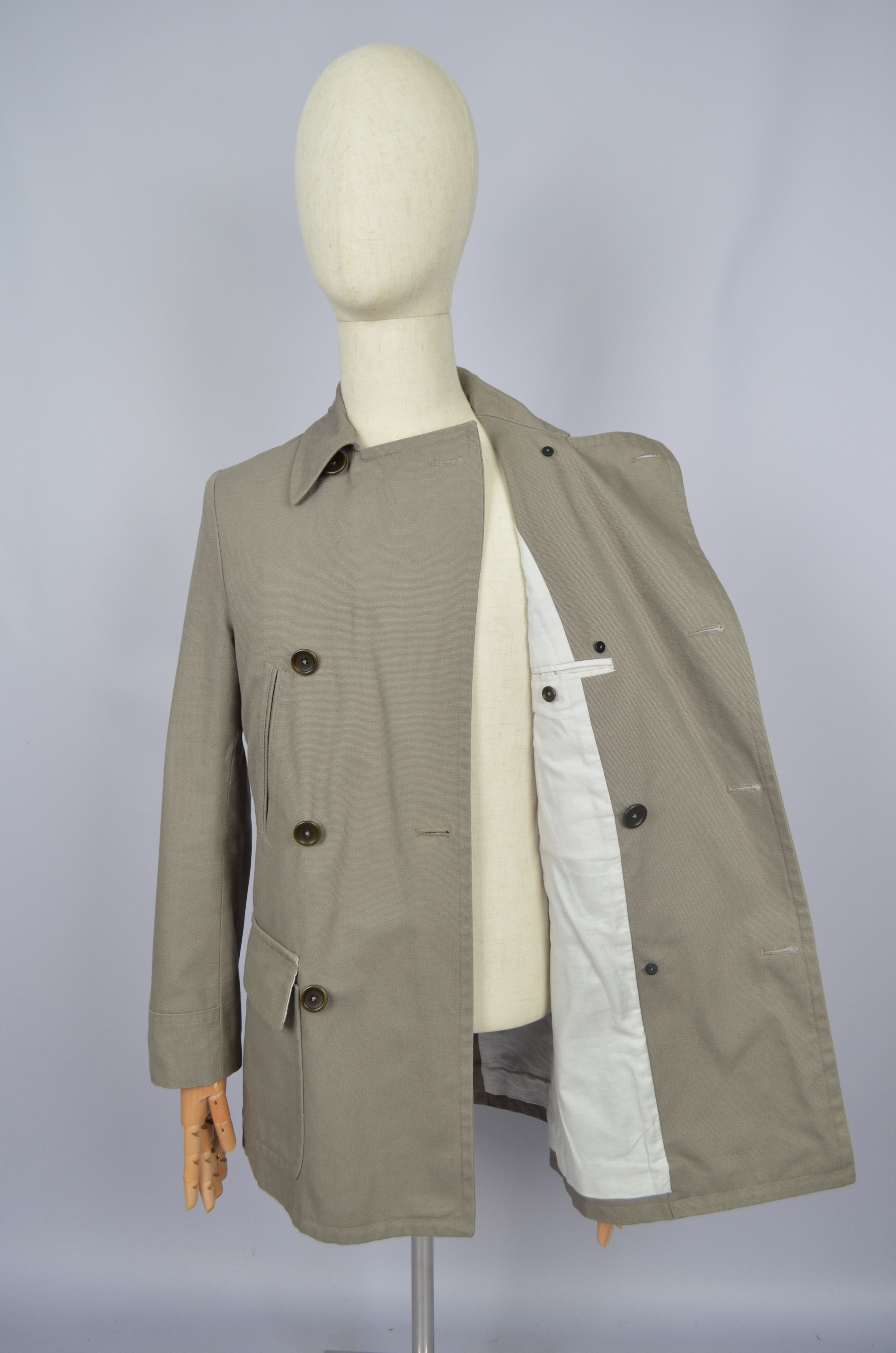 Unis Unis USA Beige Cotton Peacoat Jacket Coat Size 36 / S Size US S / EU 44-46 / 1 - 12 Thumbnail
