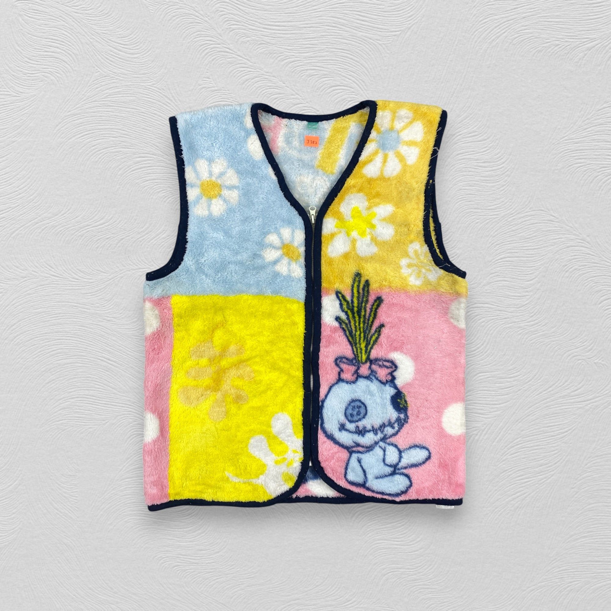 Beauty Beast Vintage Japanese Brand Cartoon Stich Fleece Vest -J282 Size US M / EU 48-50 / 2 - 1 Thumbnail
