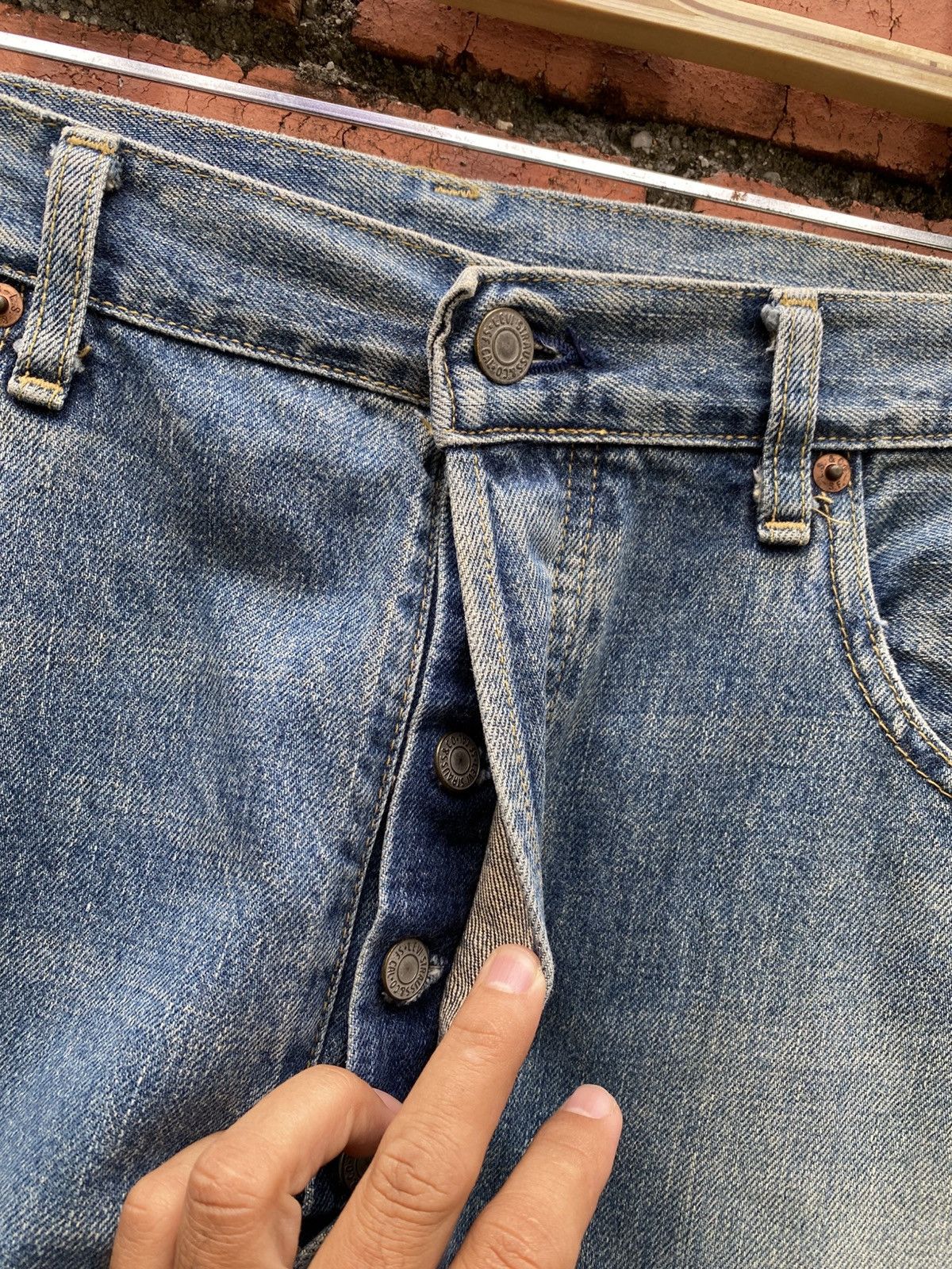 Levi's Vintage Clothing W35x9 Vintage levi's 503B Redline big E cut off denime Size US 35 - 6 Thumbnail