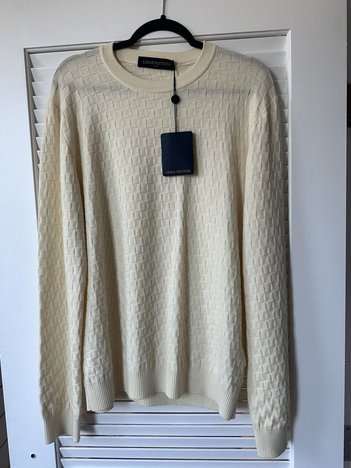 Louis Vuitton Louis Vuitton Damier Wool Long-Sleeved Crewneck Size US XL / EU 56 / 4 - 2 Thumbnail