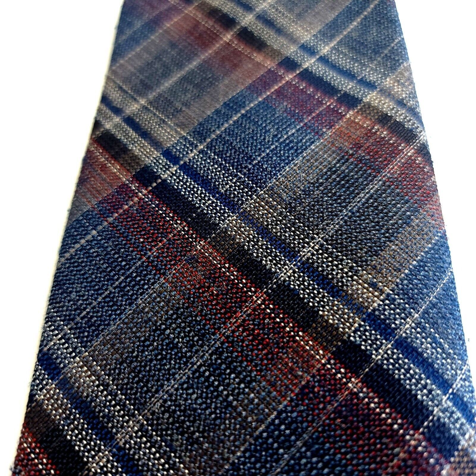 Other Wembley Blue Maroon Tan Plaid Woven Polyester Wool Silk Shor Size ONE SIZE - 2 Thumbnail