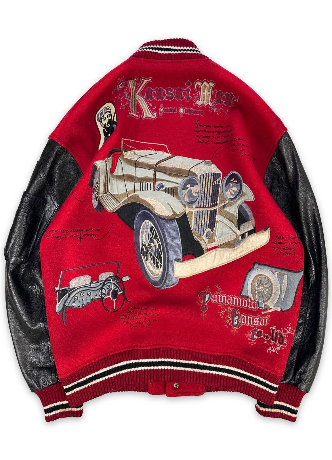 Kansai Yamamoto 90s Kansai Yamamoto SS100 Leather Embroidered Varsity Jacket Size US L / EU 52-54 / 3 - 1 Thumbnail