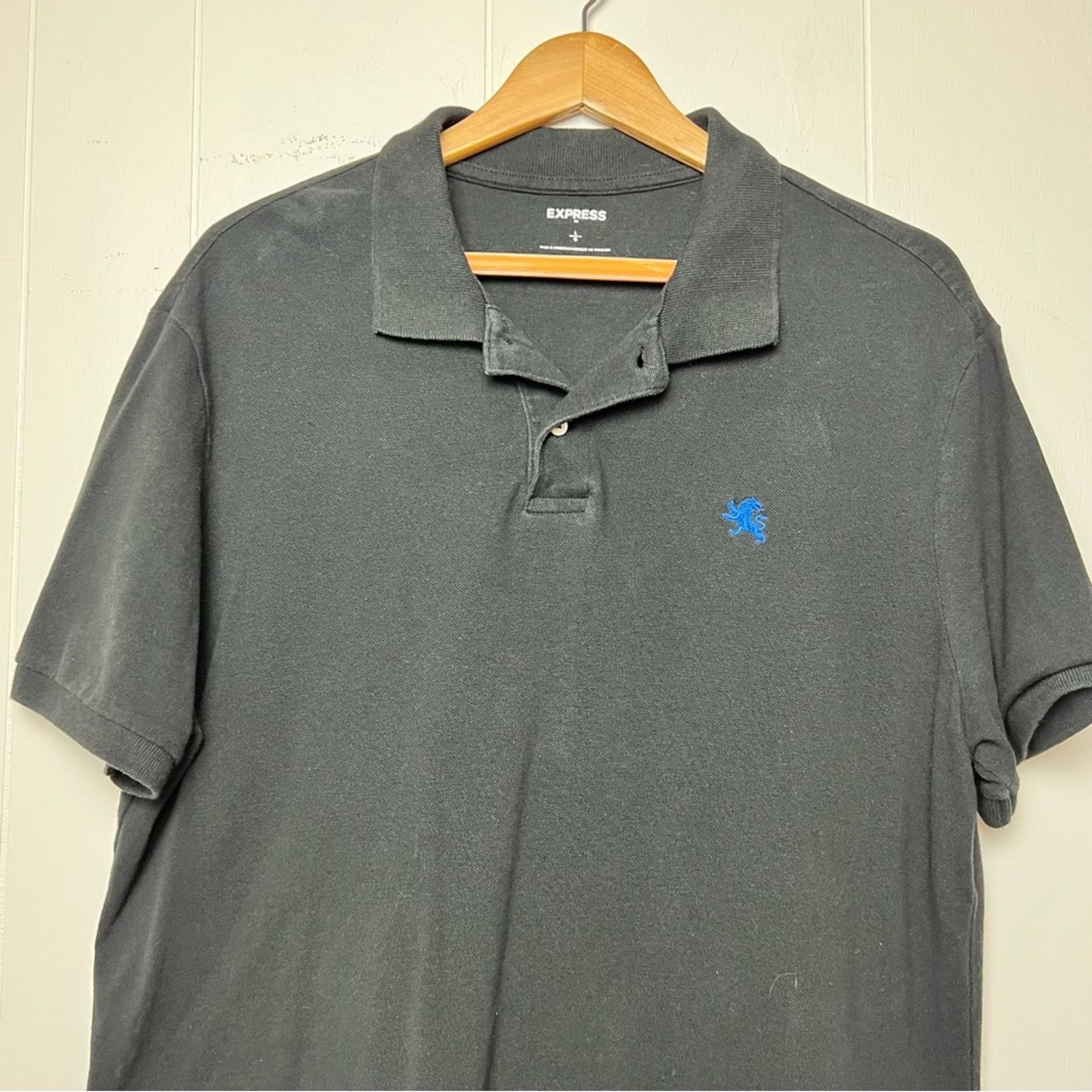 Express Express Black Cotton Pique Polo Shirt Men’s Size Large Size US L / EU 52-54 / 3 - 8 Thumbnail