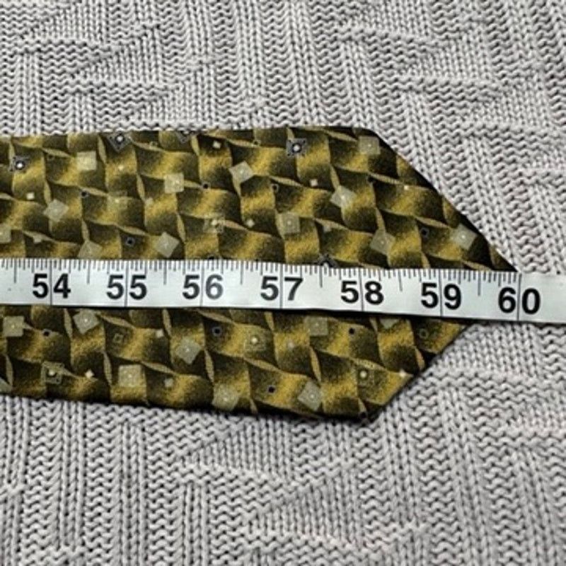 Serica Serica gold geometric print Italian silk tie Size ONE SIZE - 4 Thumbnail