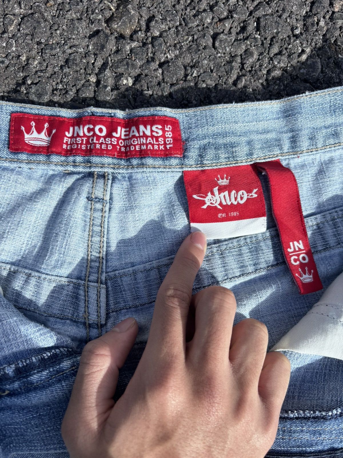 JNCO VTG 90s Y2K Jnco 8Ball Snake Baggy Denim Shorts Big Pocket Size US 34 / EU 50 - 6 Thumbnail
