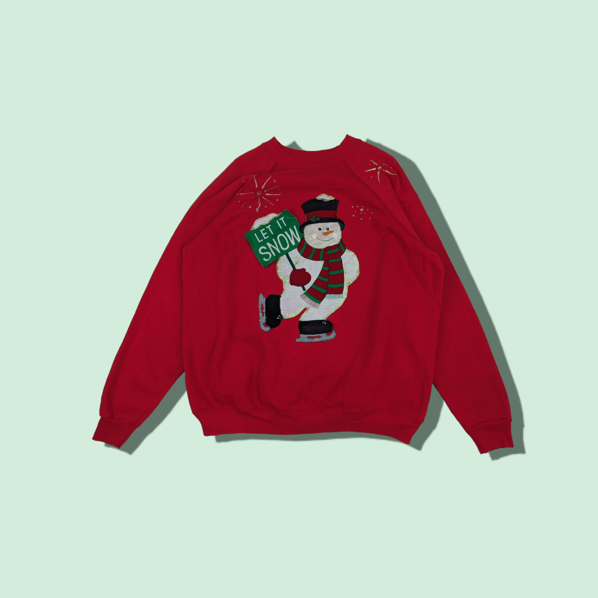 Hanes Vintage 90's HANES Snowman Christmas New Year Jumper Size L / US 10 / IT 46 - 1 Thumbnail