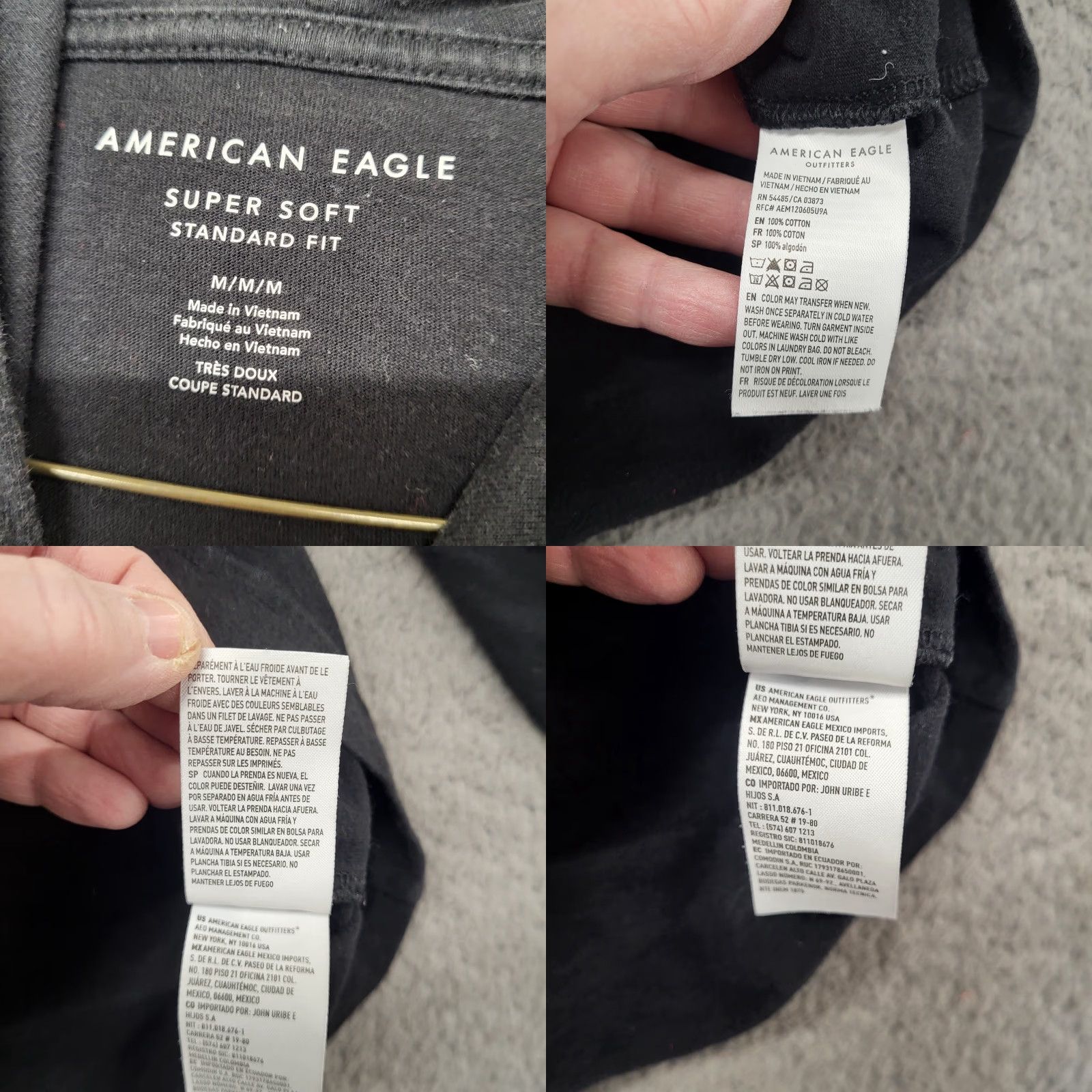 American Eagle Outfitters VINTAGE? No — Not Vintage. American Eagle Outfitters Hoodie Mens M Black Super Soft Standard Fit Pullover Hooded with Pockets Logo Print Size US M / EU 48-50 / 2 - 9 Thumbnail