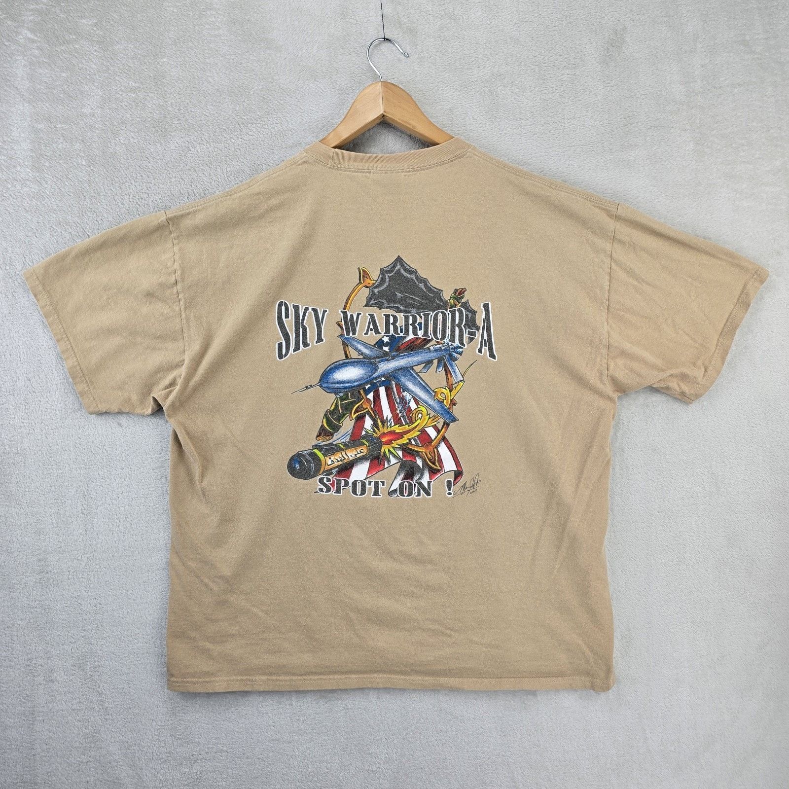 Port & Company Vintage Sky Warrior Spot On Shirt XL CJTF Afghanistan Y2K Size US XL / EU 56 / 4 - 7 Thumbnail