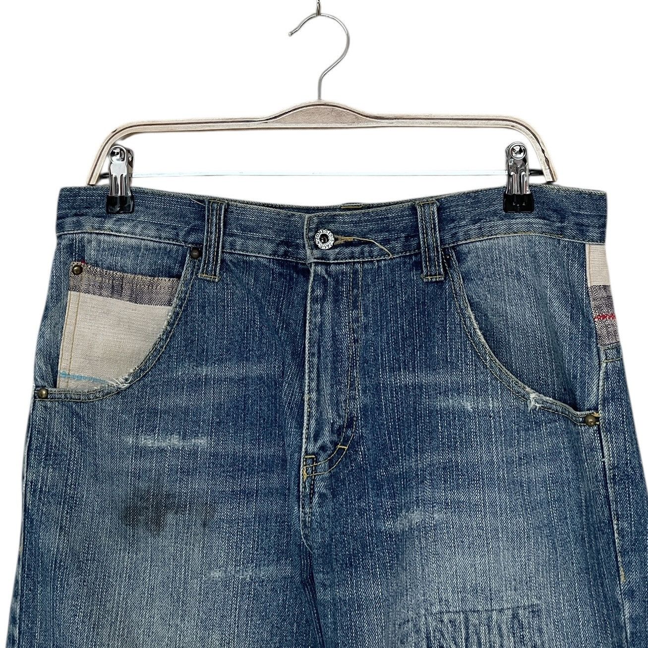 Japanese Brand × Vintage Vintage Japanese Brand SAF Patchwork Jeans 2000s Size US 31 - 7 Thumbnail