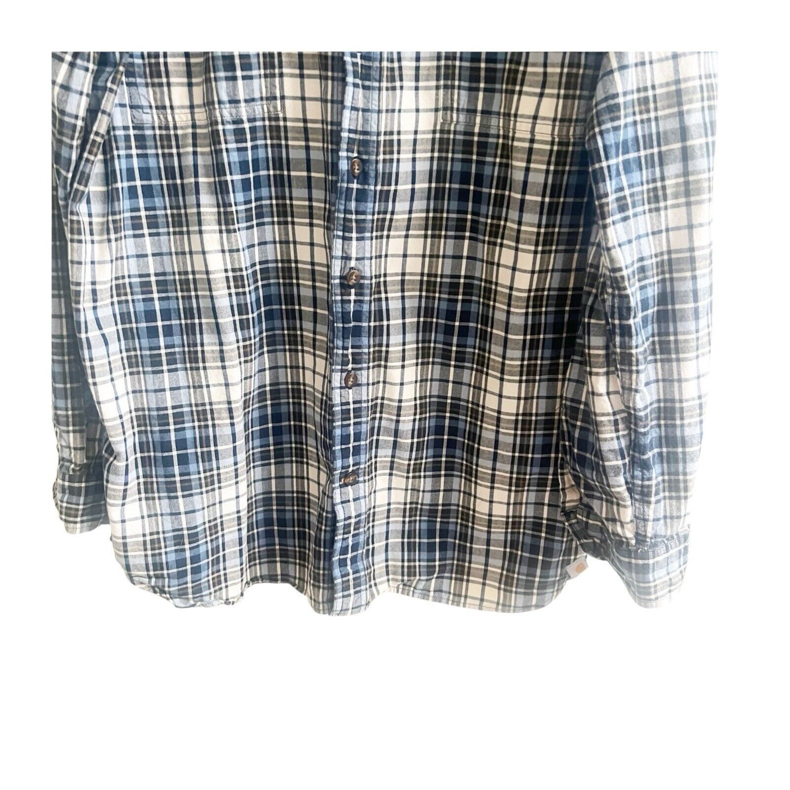 Carhartt Carthartt Men’s Plaid Flannel Size XL Blue Black White Size XL / US 12-14 / IT 48-50 - 4 Thumbnail