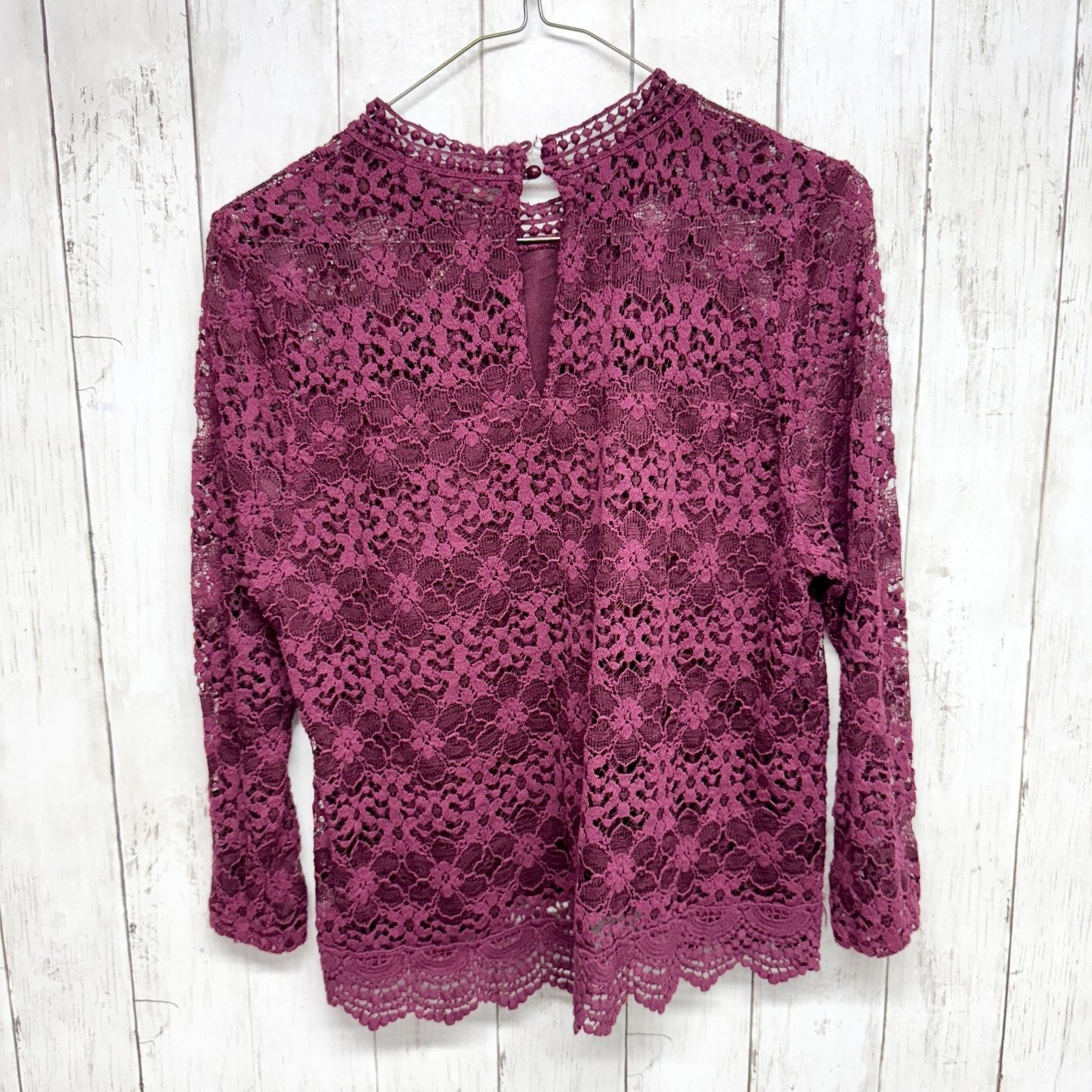 Other Sophie Rue Shirt Size Large Lace Trim Long Sleeve Blouse Size L / US 10 / IT 46 - 6 Thumbnail