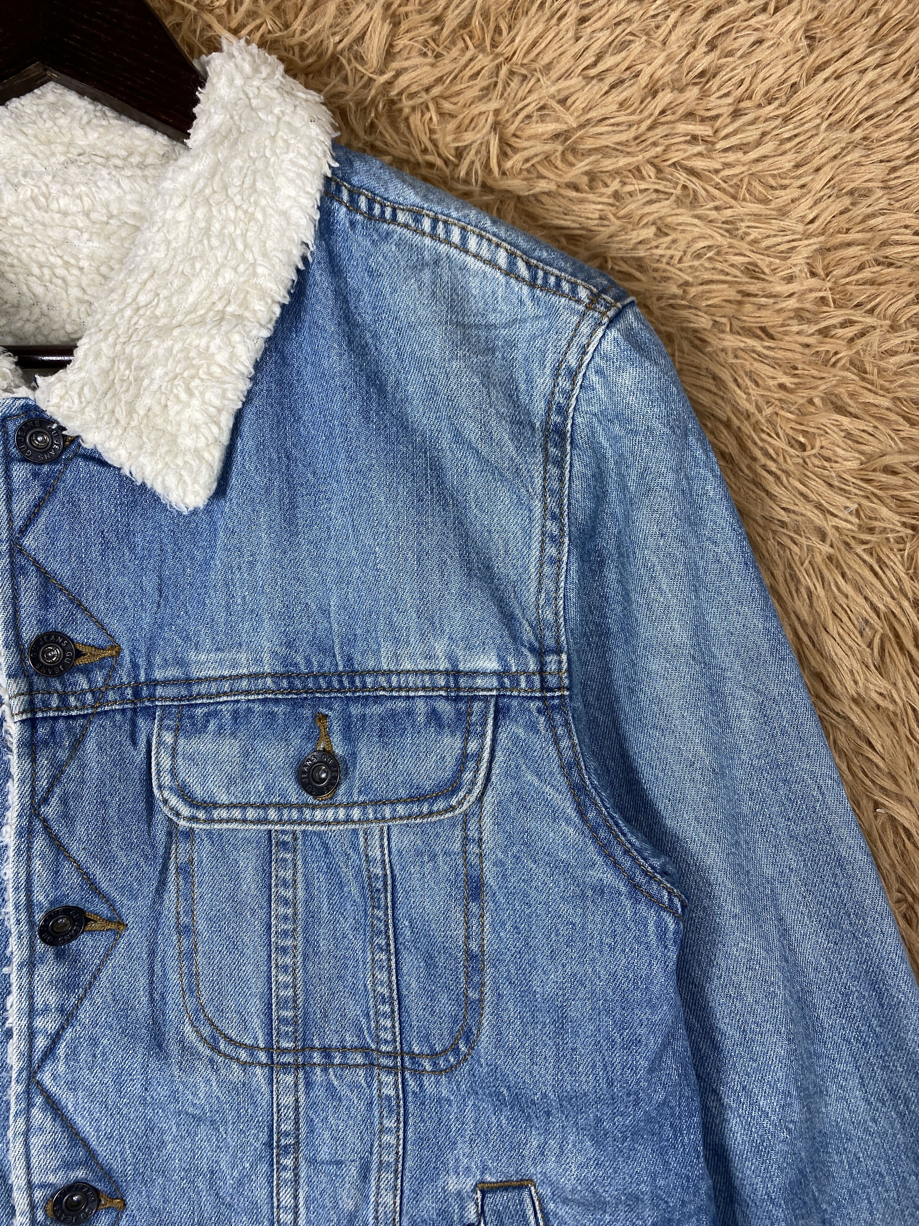 GU Vintage GU Sherpa Lining Blue Denim Jacket PJ2601 Size US M / EU 48-50 / 2 - 4 Thumbnail