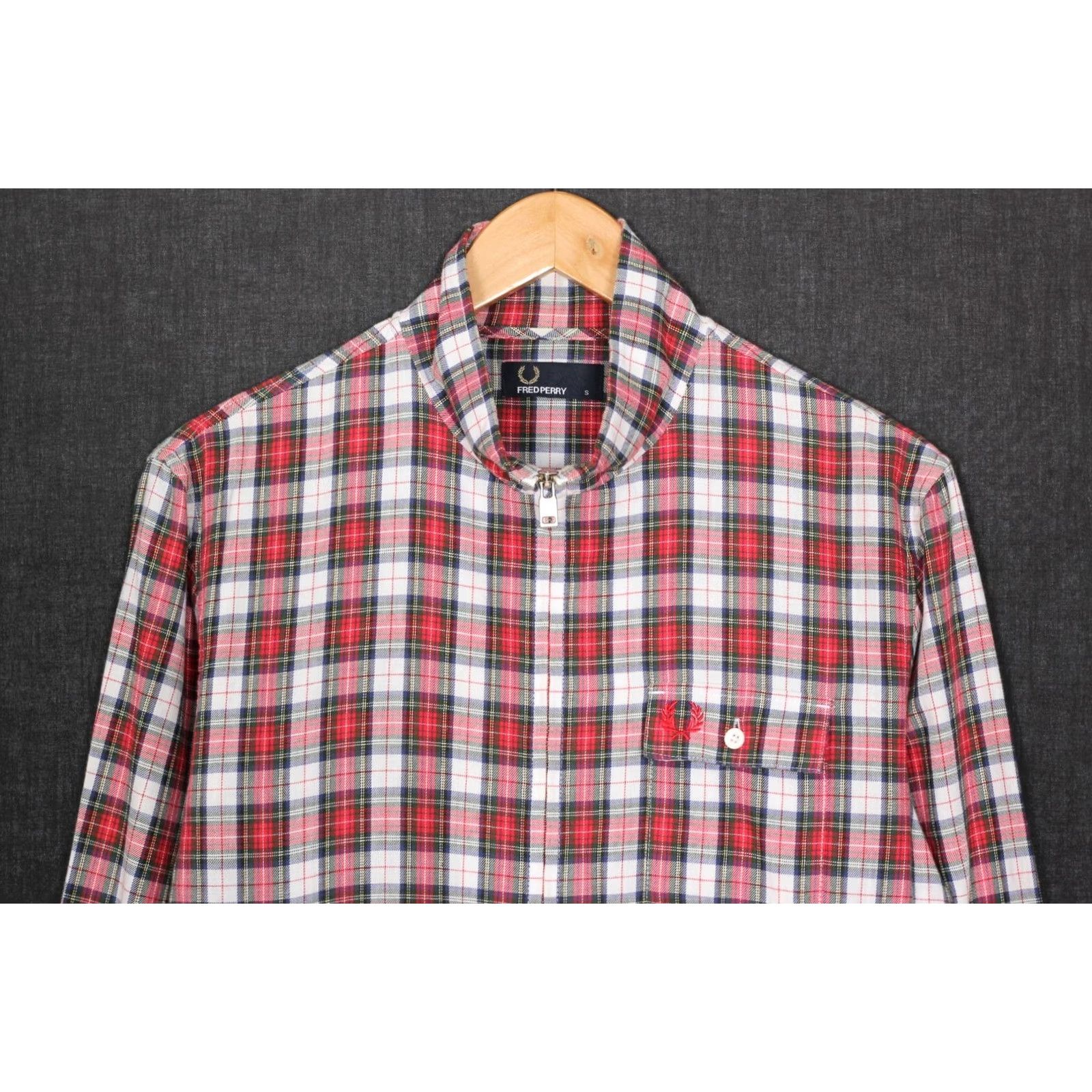 Fred Perry FRED PERRY Lightweight Jacket Men Size S Bomber Flannel Shirt Style Plaid Casual, Multicoloured, Full Zip, Cotton, 3-Season Jacket, Regular Fit, Mens Size US S / EU 44-46 / 1 - 3 Thumbnail