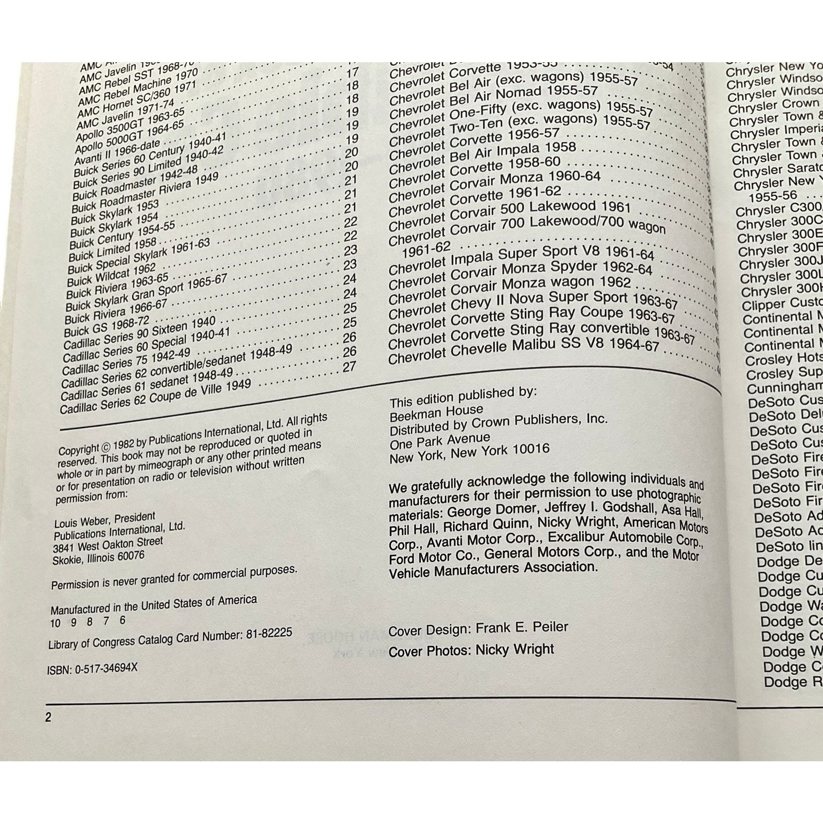 Other Complete Book Collectible Cars 1940-80 ConsumerGuide Editors Size ONE SIZE - 6 Thumbnail