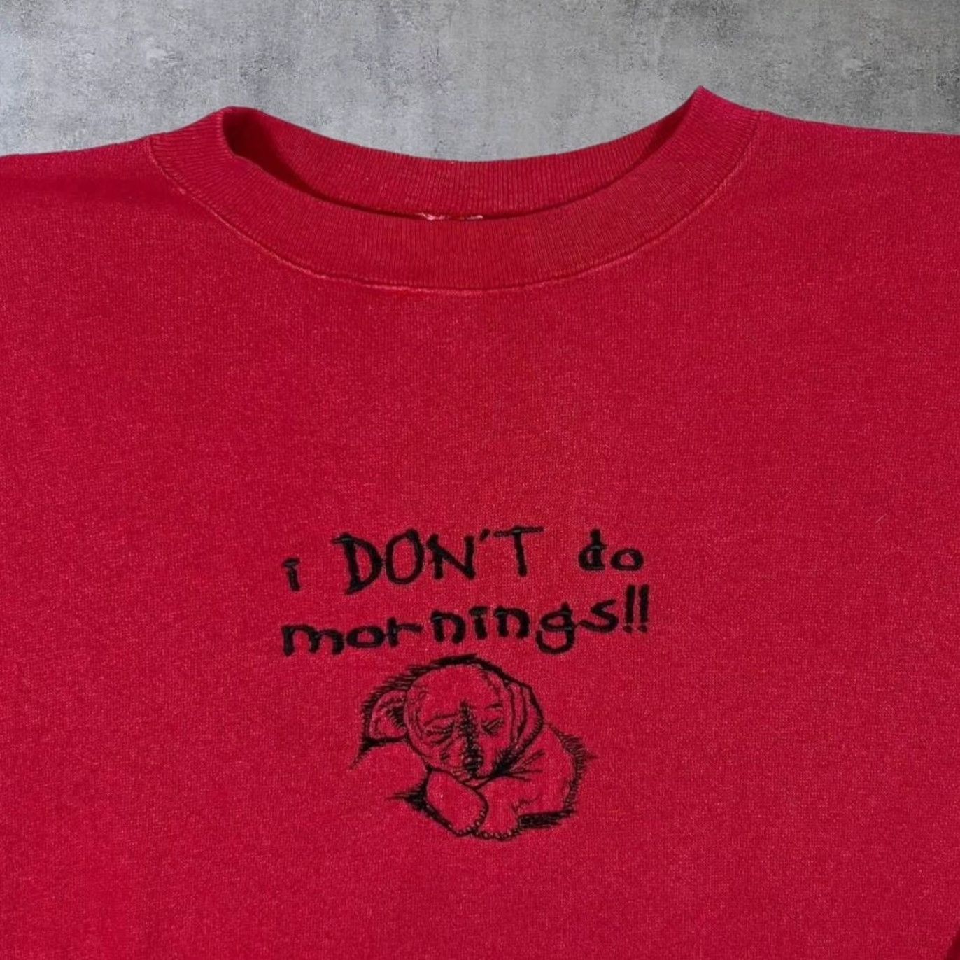 Vintage Vintage Gopher Sport I Don’t Do Mornings Embroidered Puppy Dog Sweatshirt Large Red Size US L / EU 52-54 / 3 - 3 Thumbnail