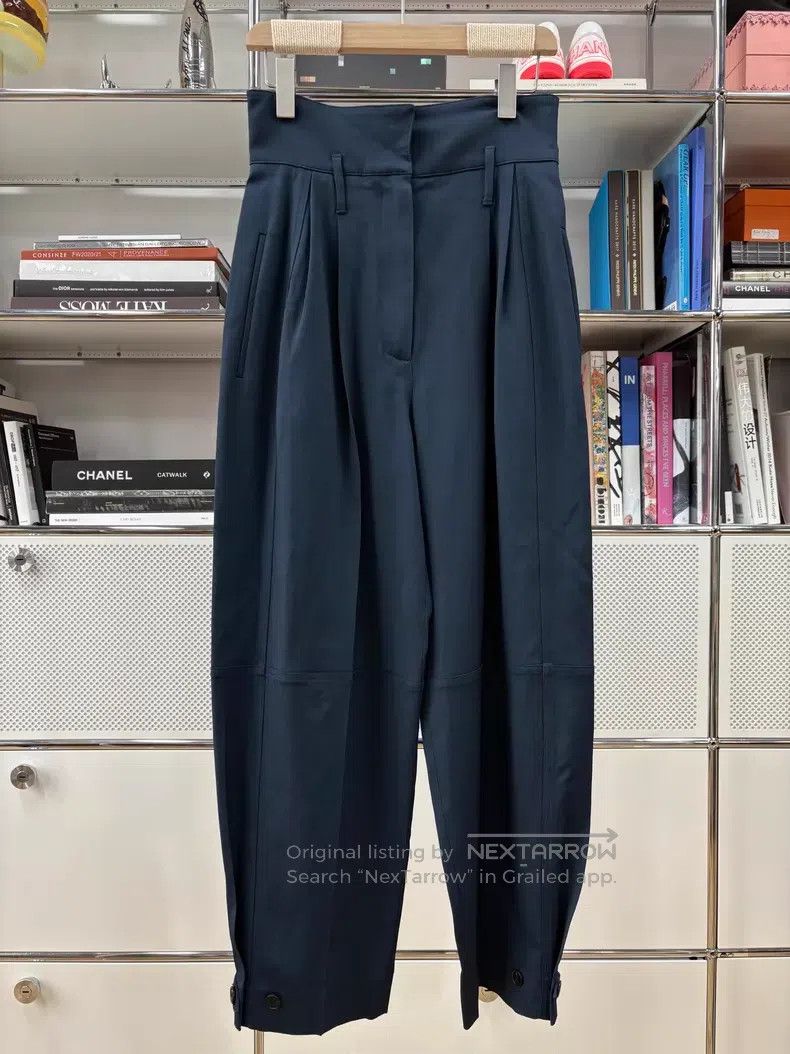 Givenchy Givenchy Navy High-Waisted Wide-Leg Trousers Size US 36 / EU 52 - 1 Thumbnail