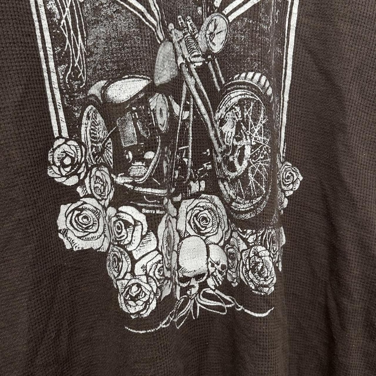 Harley Davidson × Vintage Vintage Skulls Roses Biker Thermal Long Sleeve Shirt XL y2k Size US XL / EU 56 / 4 - 4 Thumbnail