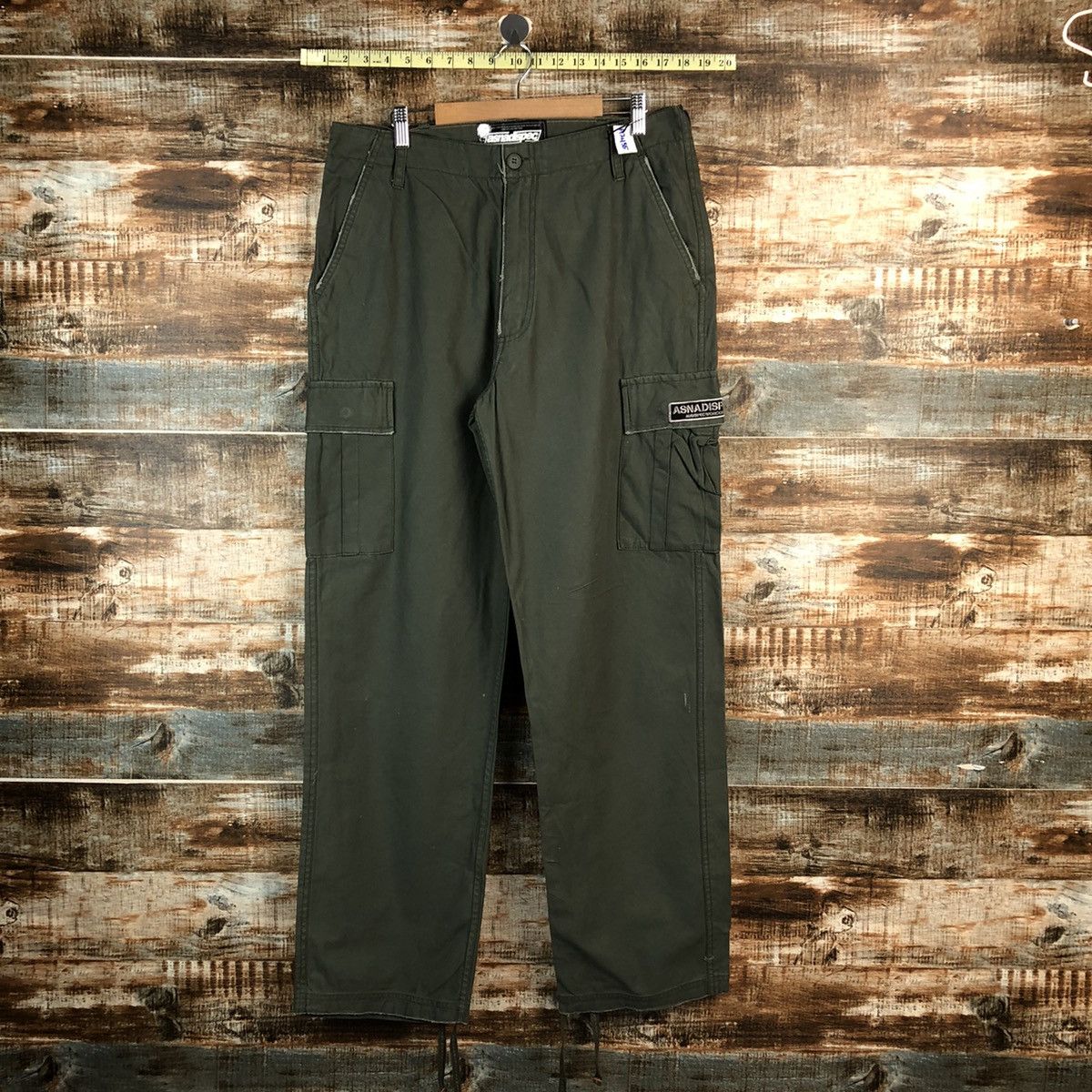 Japanese Brand Asna Dispec utility Green Cargo Multipocket Pants #A2435 Size US 33 - 1 Thumbnail