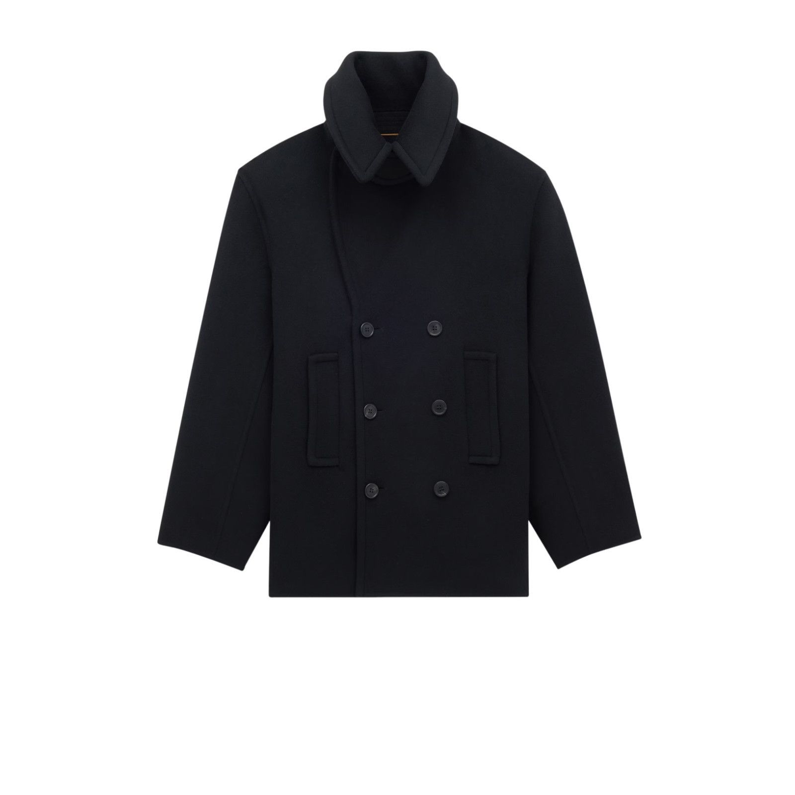 SAINT LAURENT $4700 Noir Profond Wool Coat New & Authentic (