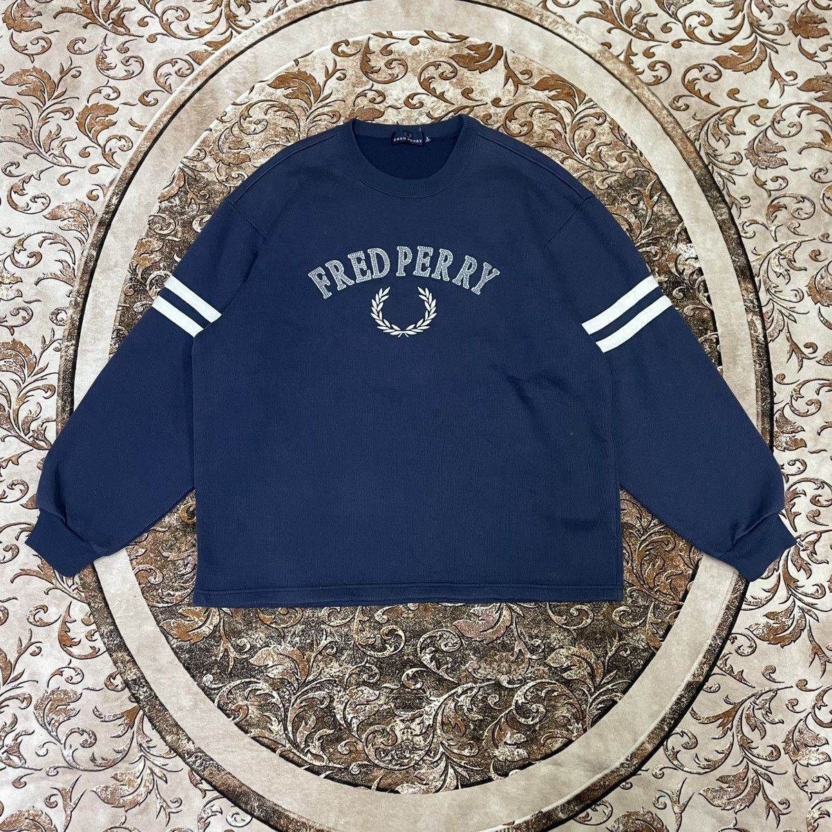 Fred Perry 🔥Fred Perry Embroidered Spellout Crewneck Sweatshirfs Size US M / EU 48-50 / 2 - 1 Thumbnail