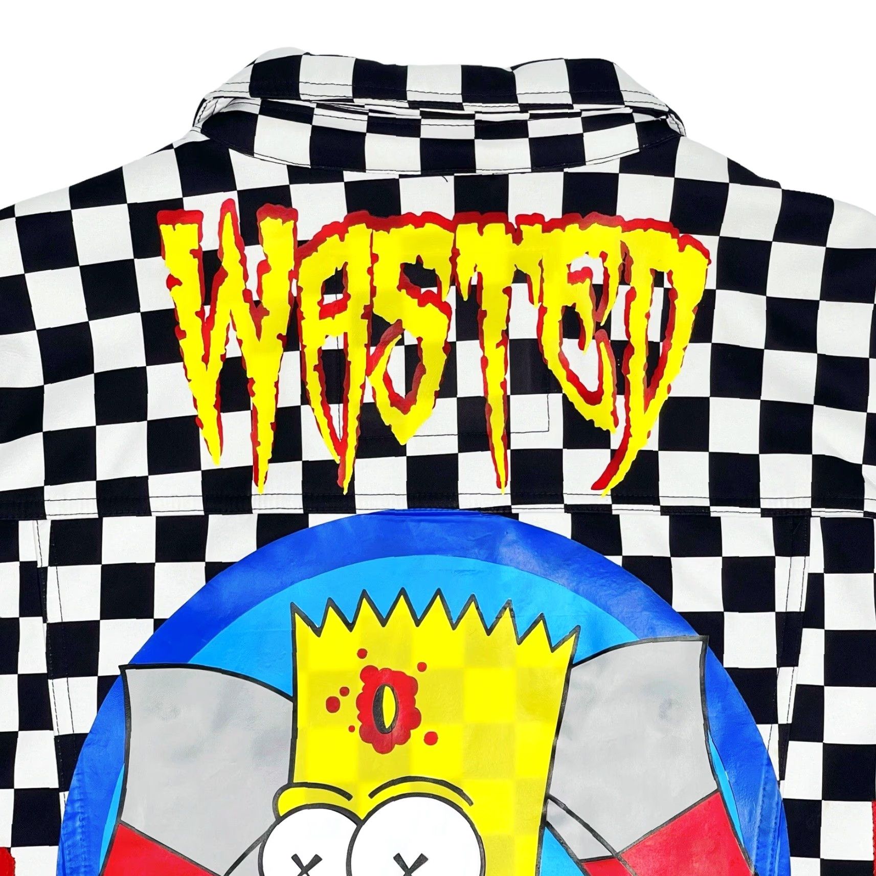 Levi's VINTAGE Levi’s Custom Bart Simpson Wasted Talent Punk Checker Print Jacket Mens XL Size US XL / EU 56 / 4 - 3 Thumbnail