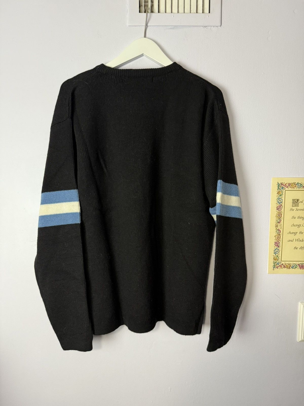Old Navy Old Navy Vintage Sweater Large Black Blue White Stripped 80s Size US L / EU 52-54 / 3 - 3 Thumbnail