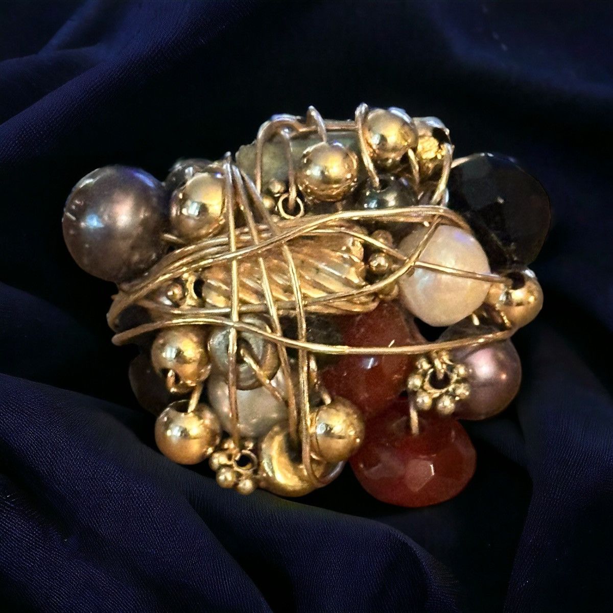 Other Wire wrapped cluster bead ring Size ONE SIZE - 1 Thumbnail