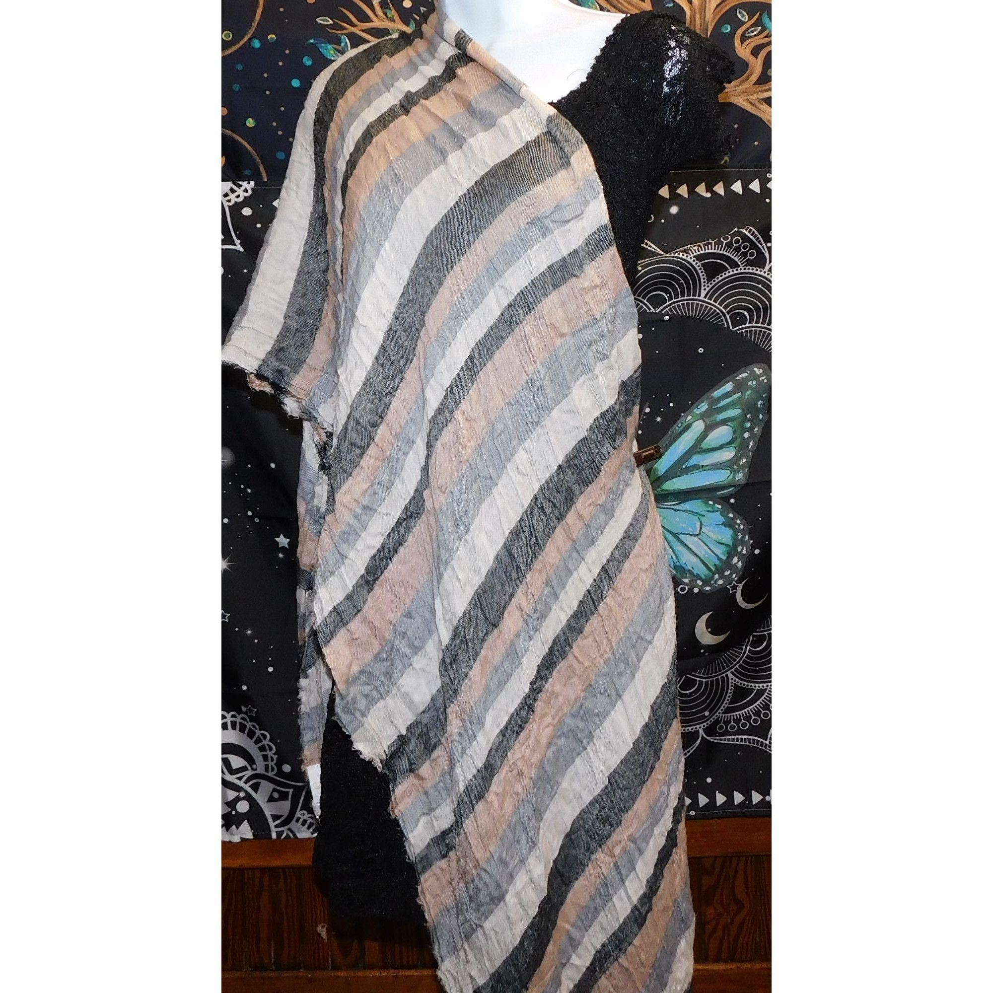 Other Charming Charlie Y2K Striped Lightweight Scarf With Fringe P Size ONE SIZE - 2 Thumbnail