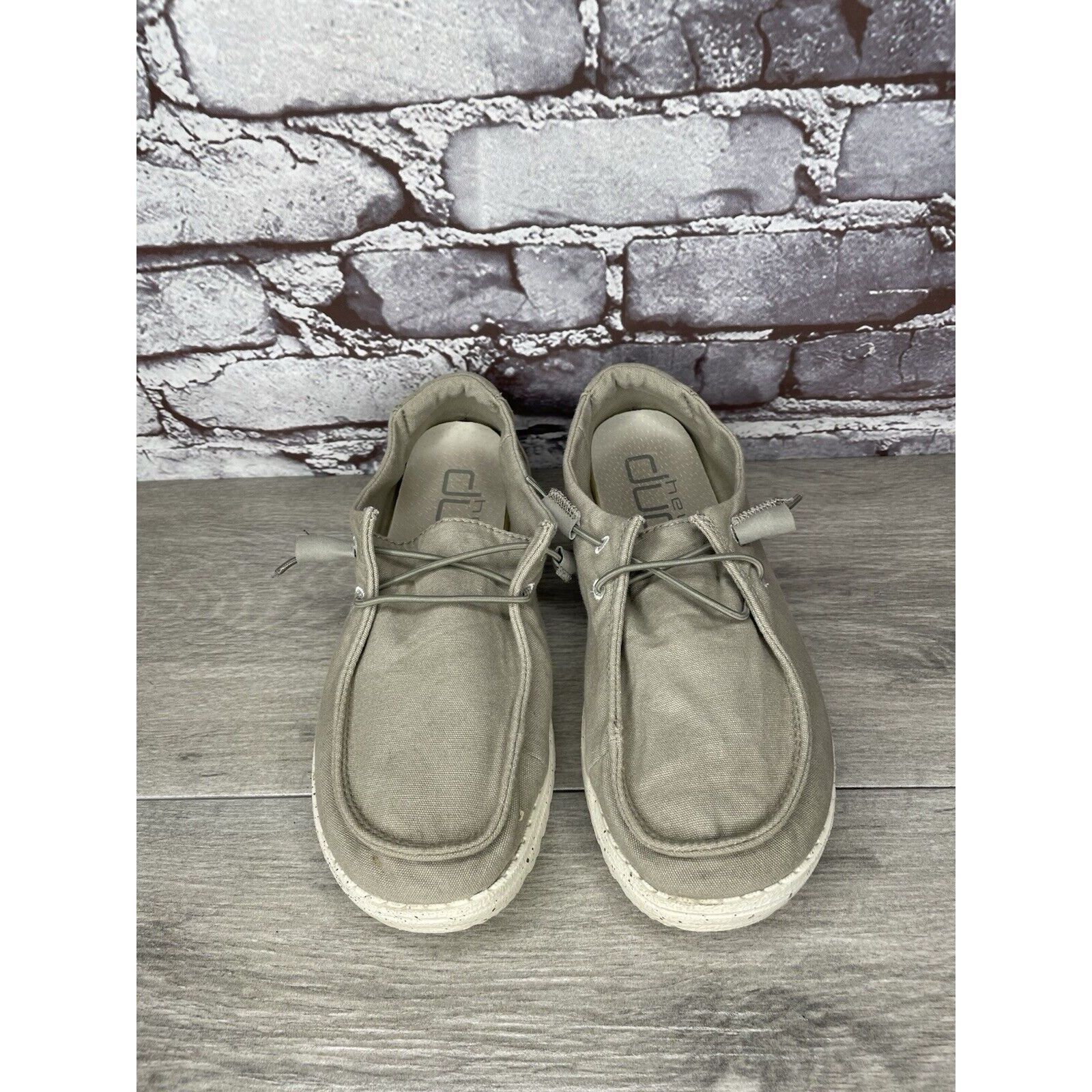 Other Hey Dude Wendy Grey Canvas Fabric Lace Lightweight Sneakers Size US 7 / IT 37 - 2 Thumbnail