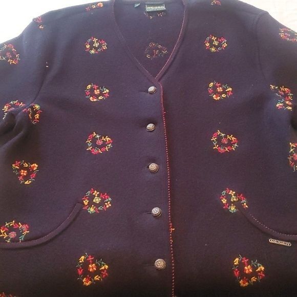 Geiger Austria Sz. 40 M L Embroidered Art 100% Boiled Navy B