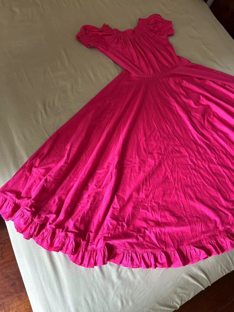 Kenzo KENZO A very large skirted rose pink one-shoulder dress Size M / US 6-8 / IT 42-44 - 5 Thumbnail
