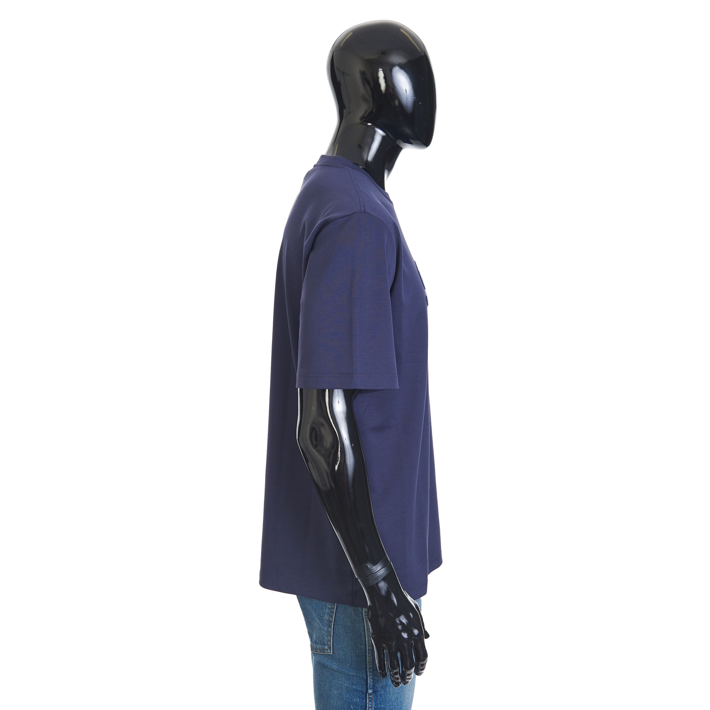 Berluti Oversized Logo Embroidery T-Shirt In Ink Blue Cotton Size US M / EU 48-50 / 2 - 7 Thumbnail
