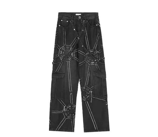 VIBE West Coast Design Patch Washed Black Jeans Size US 34 / EU 50 - 7 Thumbnail